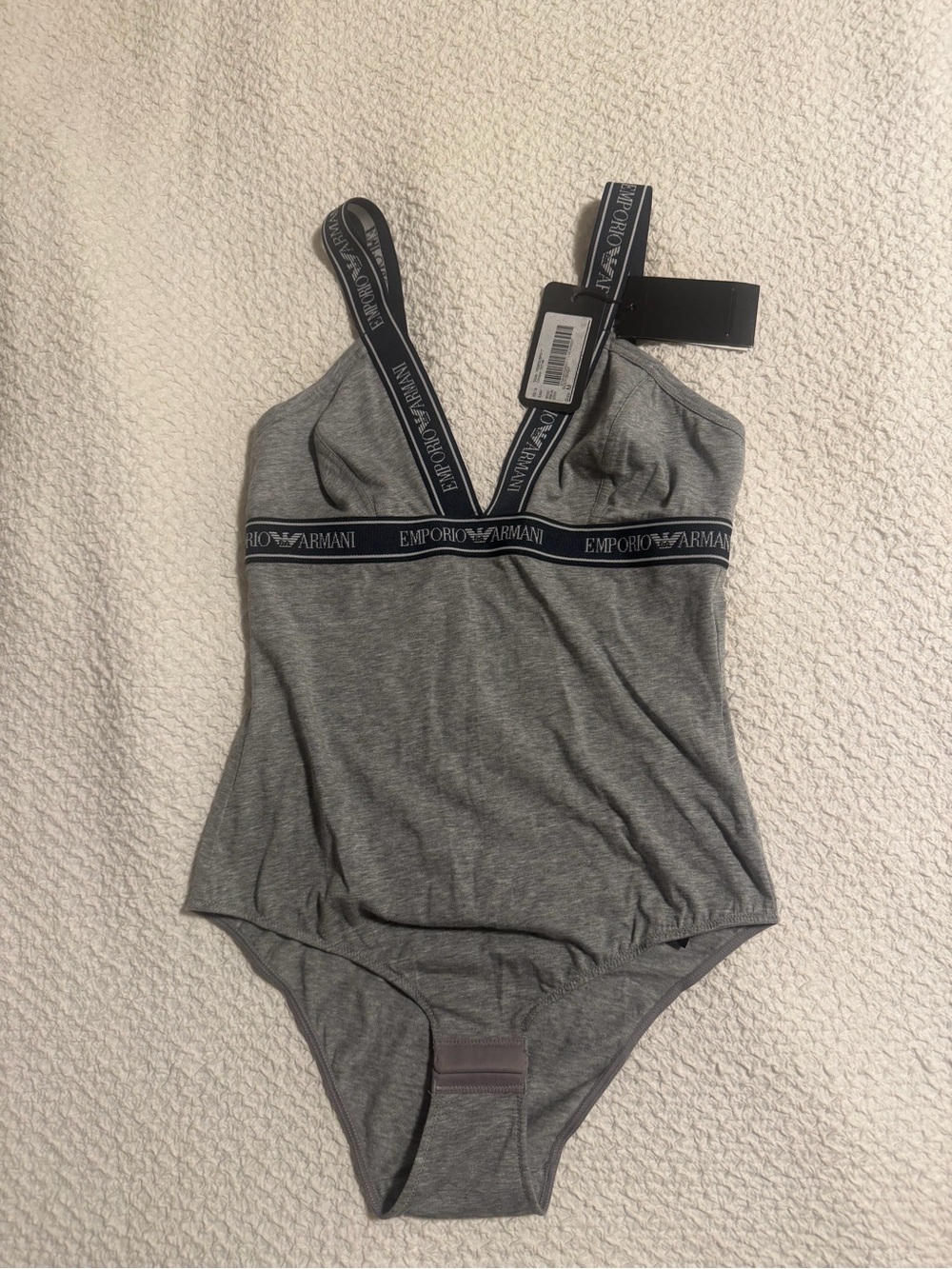🩶 NWT Emporio Armani Logo Cotton Bodysuit | Size M